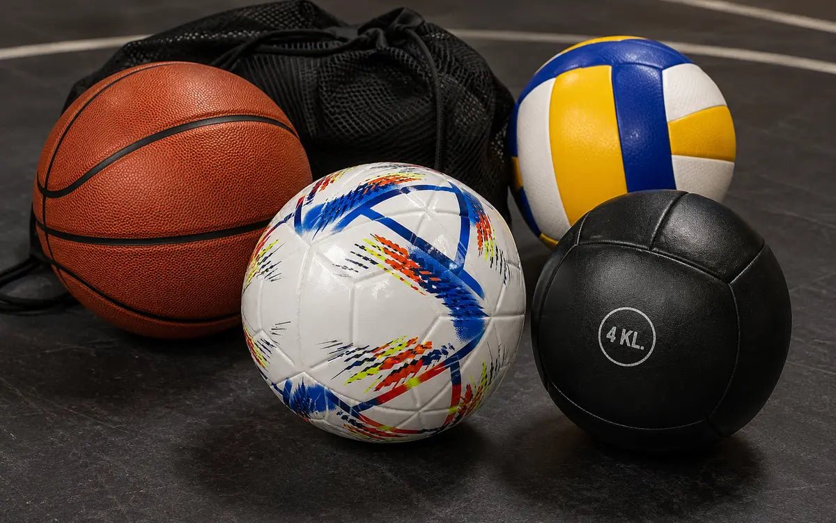 Balones de fútbol, baloncesto, voleibol y entrenamiento